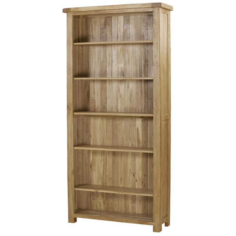 Kingsbury Solid Oak Tall Wide Bookcase